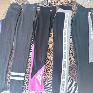 Victoria's Secret Black and Pink Leggings Collection